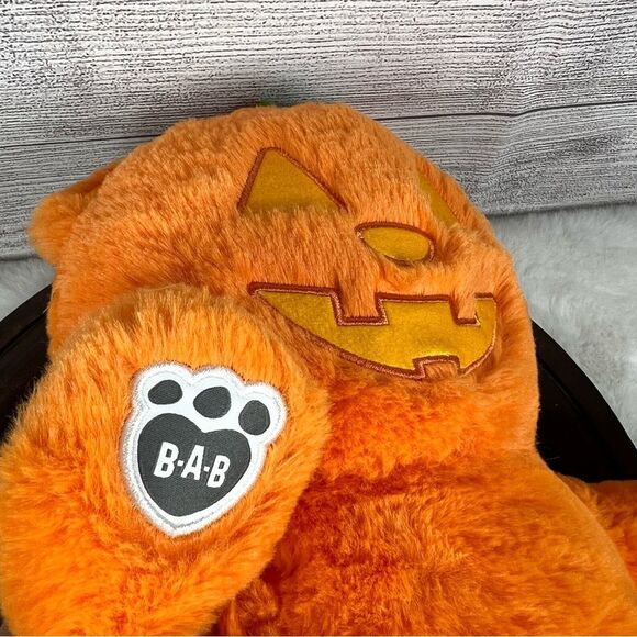 Build a Bear Glow in the Dark Halloween Orange Pumpkin Bear Toy Plush - Picture 5 of 8